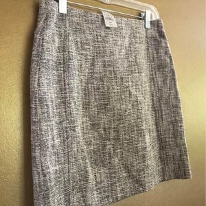 BNWT LOFT Pencil Skirt Cream/Army Green micro checker mini skirt!! Size 0P